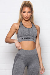 No FN Limits Active Sports Bra In Infinity Seamless - Charcoal Fashion Nova